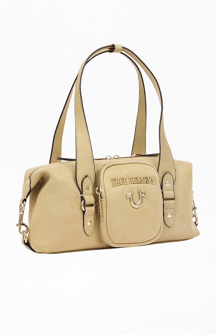 True Religion East/West Suede Horseshoe Satchel Bag