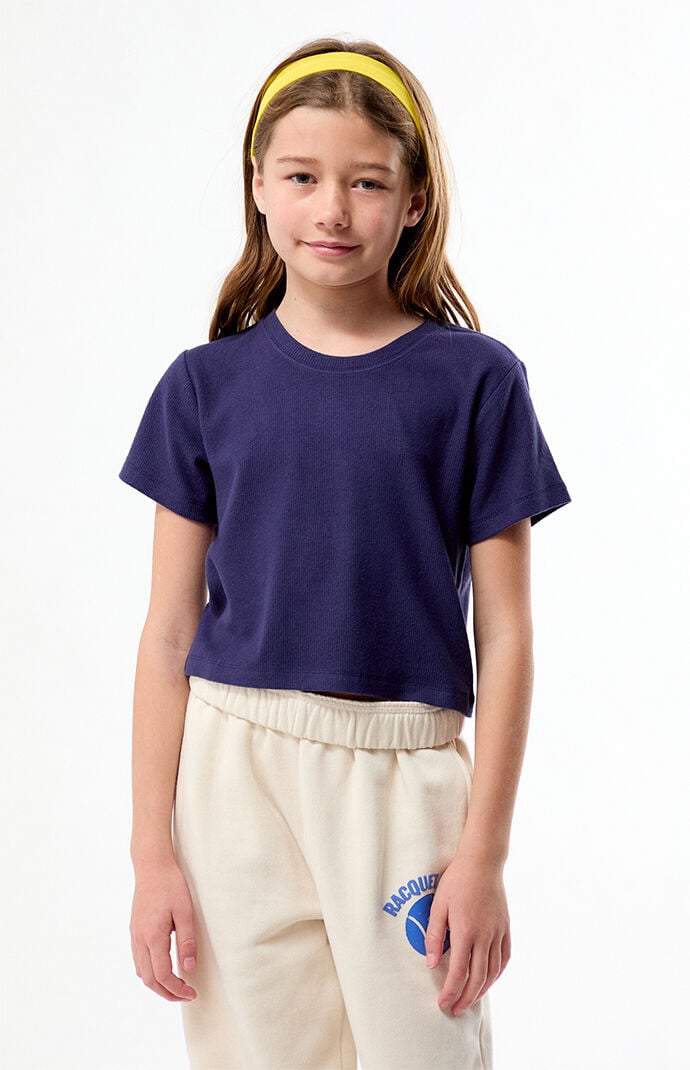 Pacsun Kids Navy Ribbed Skimmer T-Shirt