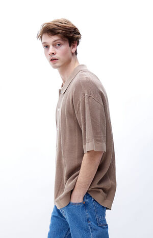 Brown Button Polo Shirt image number 2