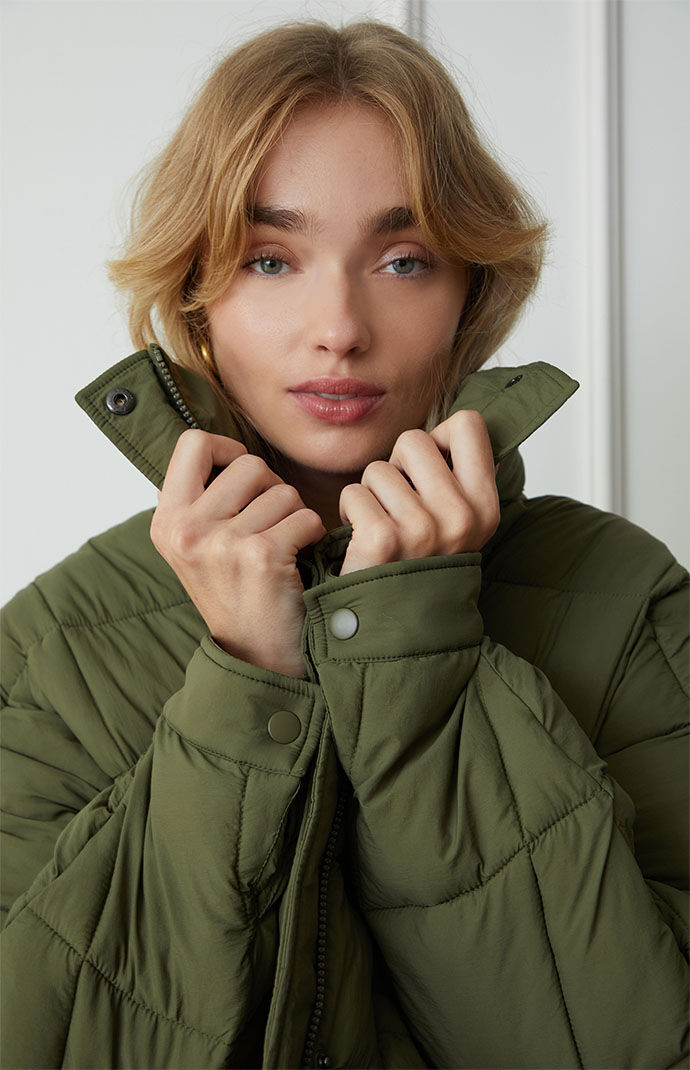 Playboy by pacsun nylon puffer jacket cheap