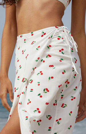 Cherry Wrap Maxi Skirt image number 2