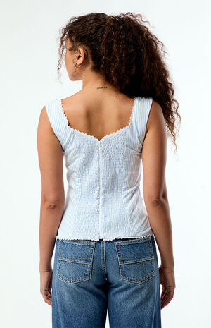 Striped Scoop Neck Corset image number 4
