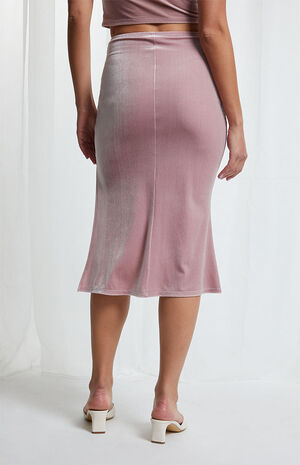 Mauve Vienna Velvet Midi Skirt image number 4