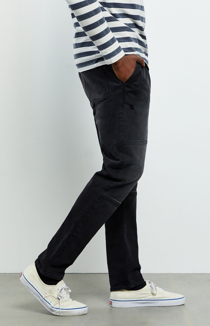 Nathan Black Slim Fit Taper Jeans