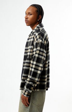 Tan & Black Plaid Long Sleeve Flannel Shirt image number 2