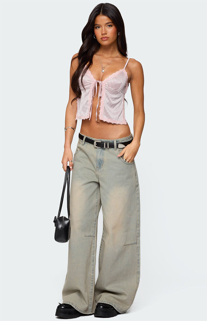 Edikted Santi Low Rise Wide Leg Jeans