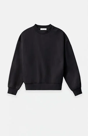 Vintage Black Classic Crew Neck Sweatshirt image number 1
