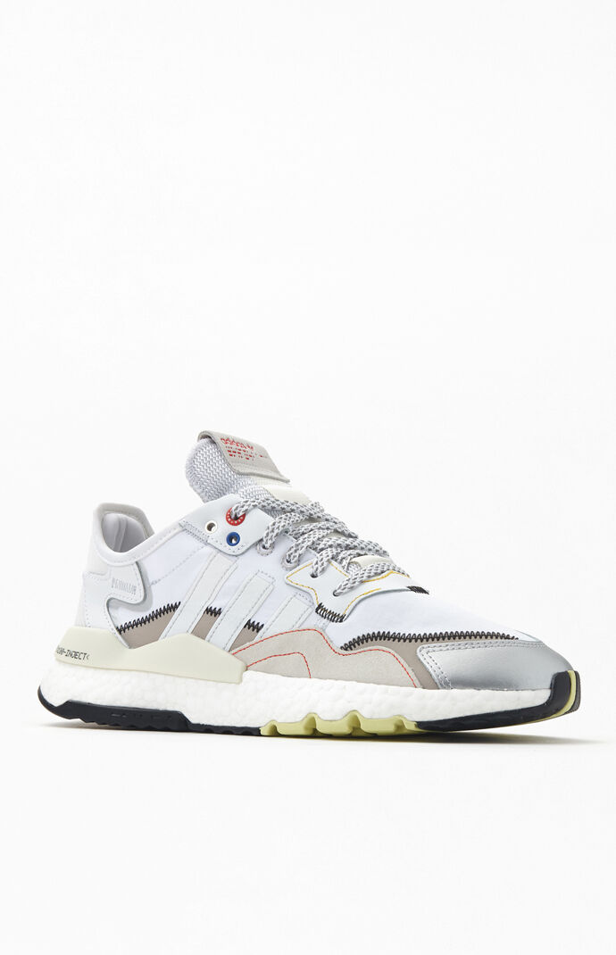 adidas grey & white nite jogger shoes