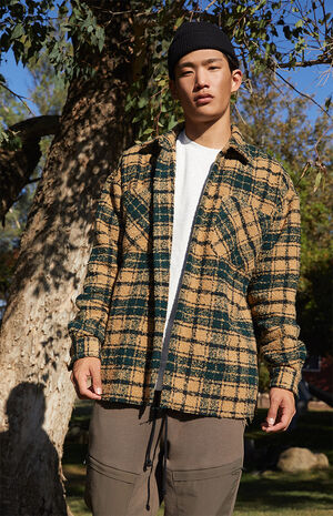 Wooly Plaid Oversized Shacket image number 1