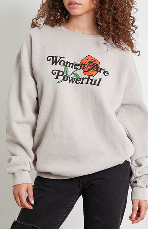 Women Are Powerful Rose Crew Neck Sweatshirt image number 2