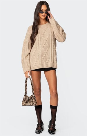 Kennedy Oversized Cable Knit Sweater image number 2