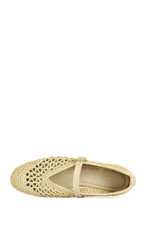 Women's Kalenna Beige Woven Ballet Flats image number 4