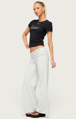 Petite Reeva Polka Dot Foldover Pants image number 4