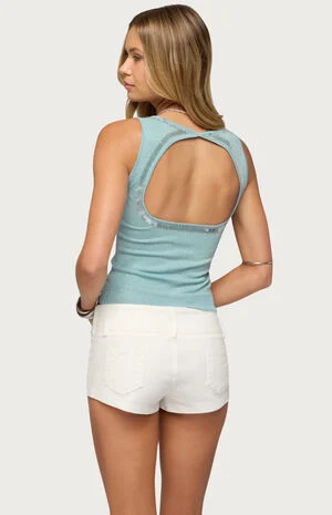 Annya Sequin Cutout Knit Top image number 1