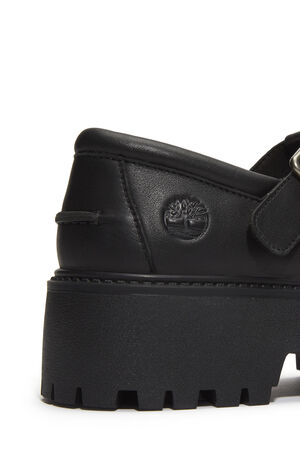 Women's Black Stone Street Buckle Mary Jane Shoes image number 7