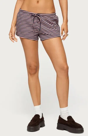 Jainee Striped Drawstring Shorts image number 1