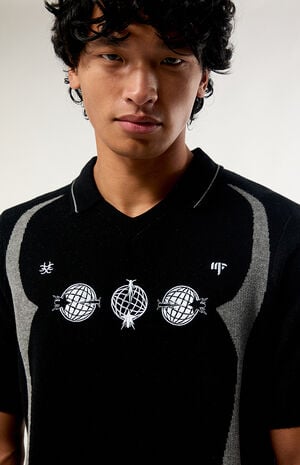 Black Chanceux Knit Polo Shirt image number 2