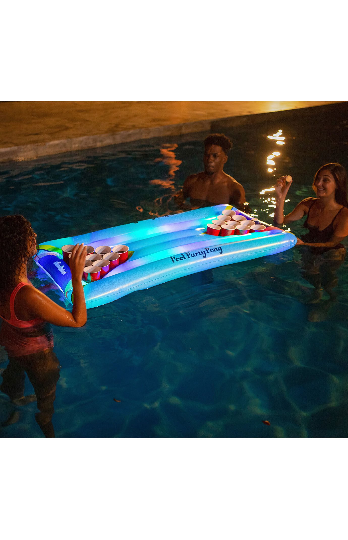 PoolCandy Inflatable Illuminated LED Pool Party Pong