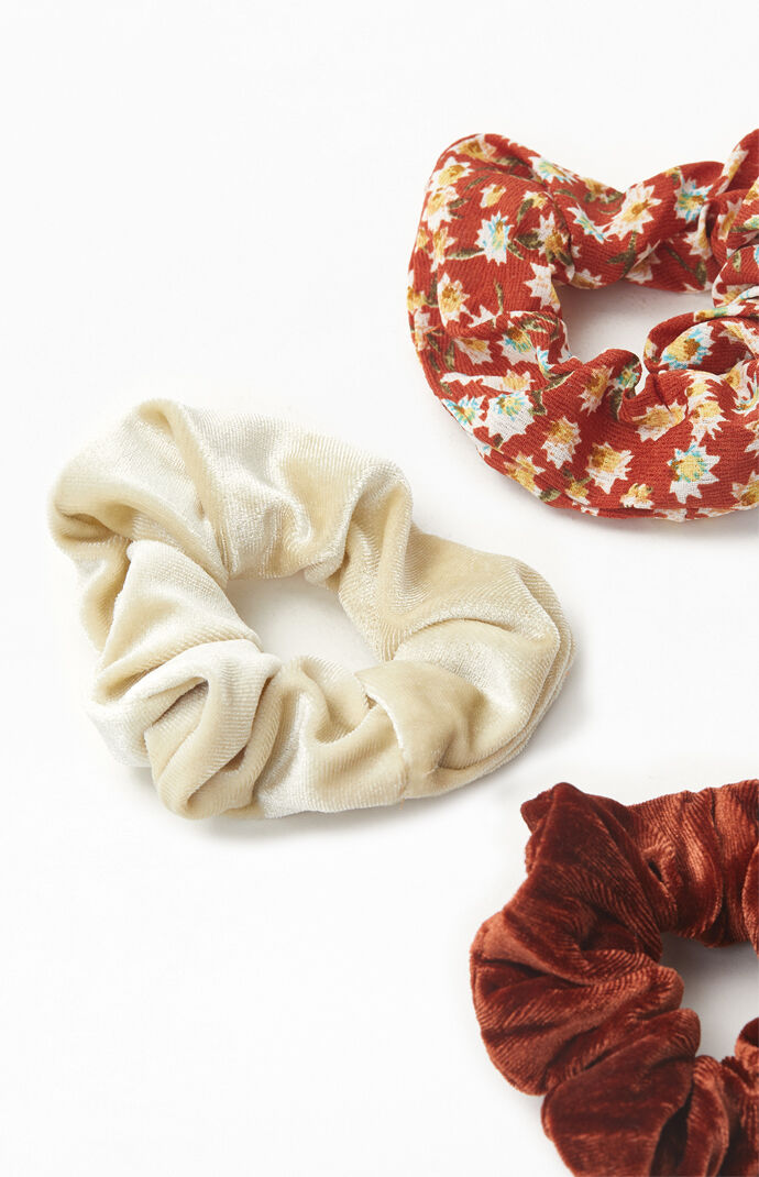4 Pack Warm Tone Scrunchies