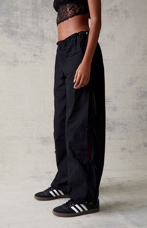 Black Tie Side Baggy Pants image number 4