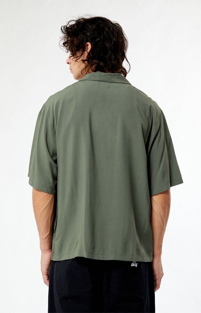 PacSun Olive Oversized Camp Shirt