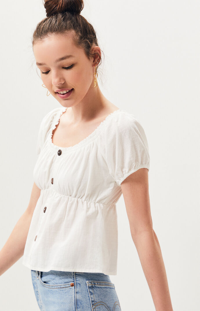 Linen Puff Top