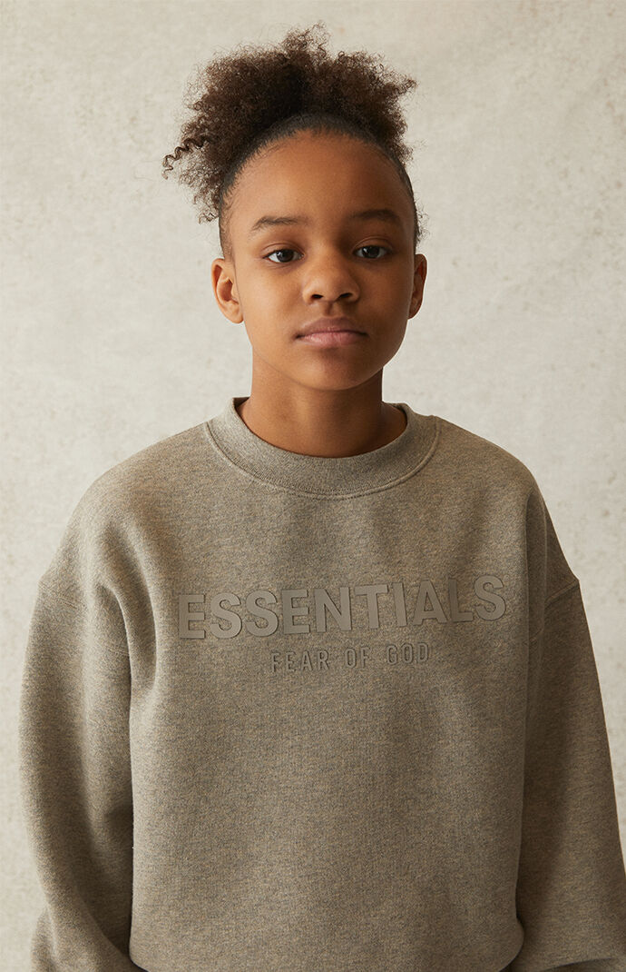 Essentials Heather Oatmeal Crew Neck Sweatshirt
