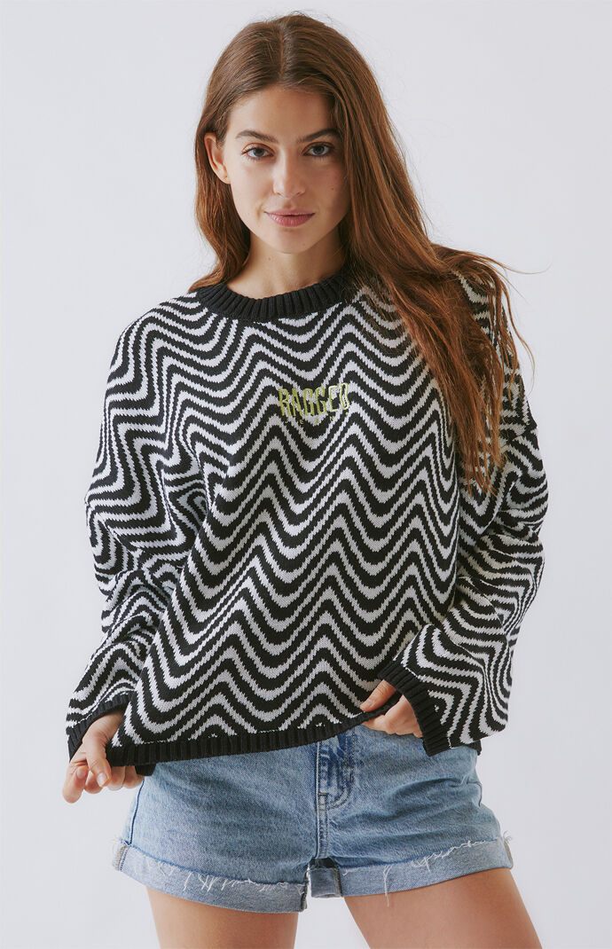 Wave Jacquard Knit Sweater