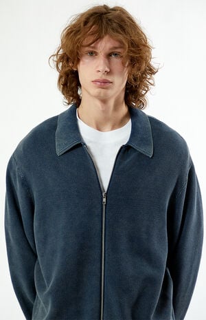 Blue Zip Up Sweater