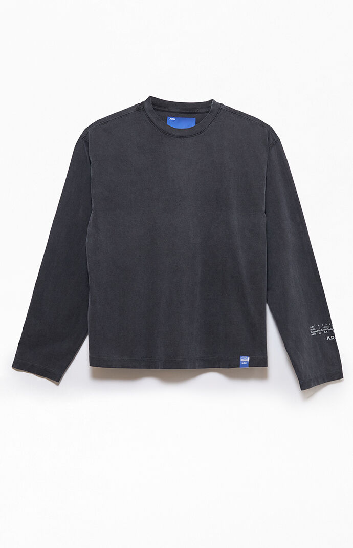 A.R.C. Black Vintage Wash Heavyweight Oversized Long Sleeve T-Shirt