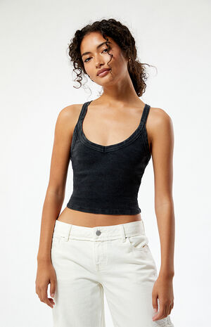 Sasha Ribbed V-Neck Tank Top image number 1