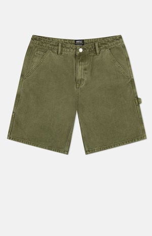 Olive Carpenter Baggy Shorts image number 1