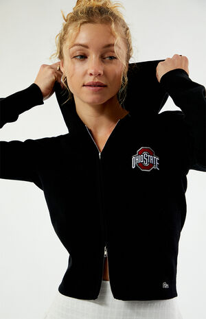Ohio State Buckeyes Ribbed Zip Up Hoodie image number 2