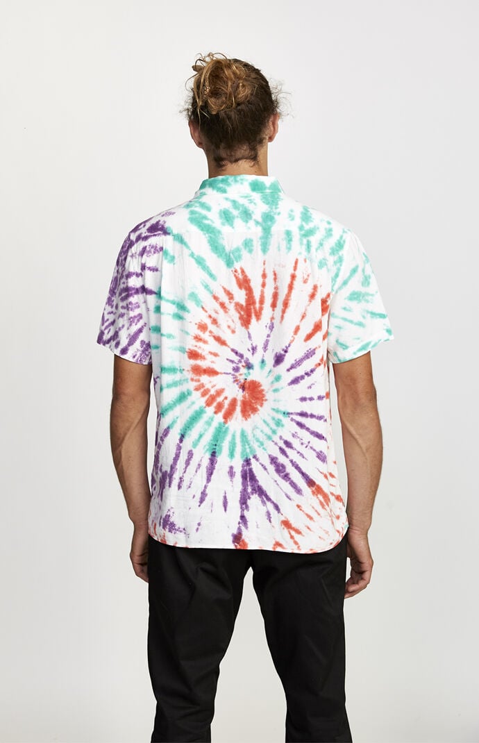 Tie-Dyed Freepoint Short Sleeve Button Up Shirt