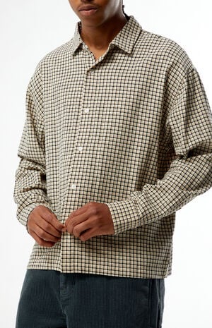 Plaid Cropped Flannel Long Sleeve Shirt image number 2
