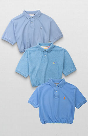 Upcycled Light Blue Polo Shirt image number 3