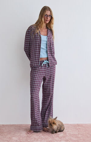 Flannel Baggy Pajama Pants image number 1