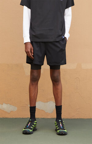 Active Black Mesh 2 in 1 Shorts image number 2