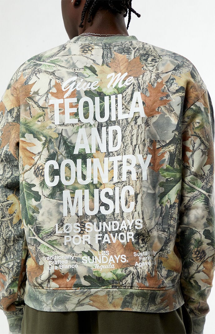 Los Sundays Camo Tequila Country Music Crew Neck Sweatshirt