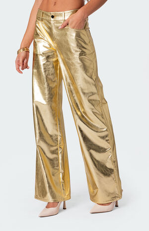 Rochelle Low Rise Metallic Jeans image number 4