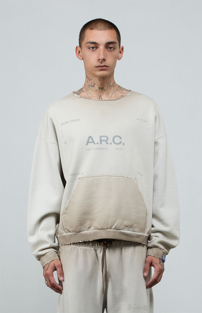 A.R.C. Khaki Vintage Wash Heavyweight Fleece Cutoff Sweatshirt