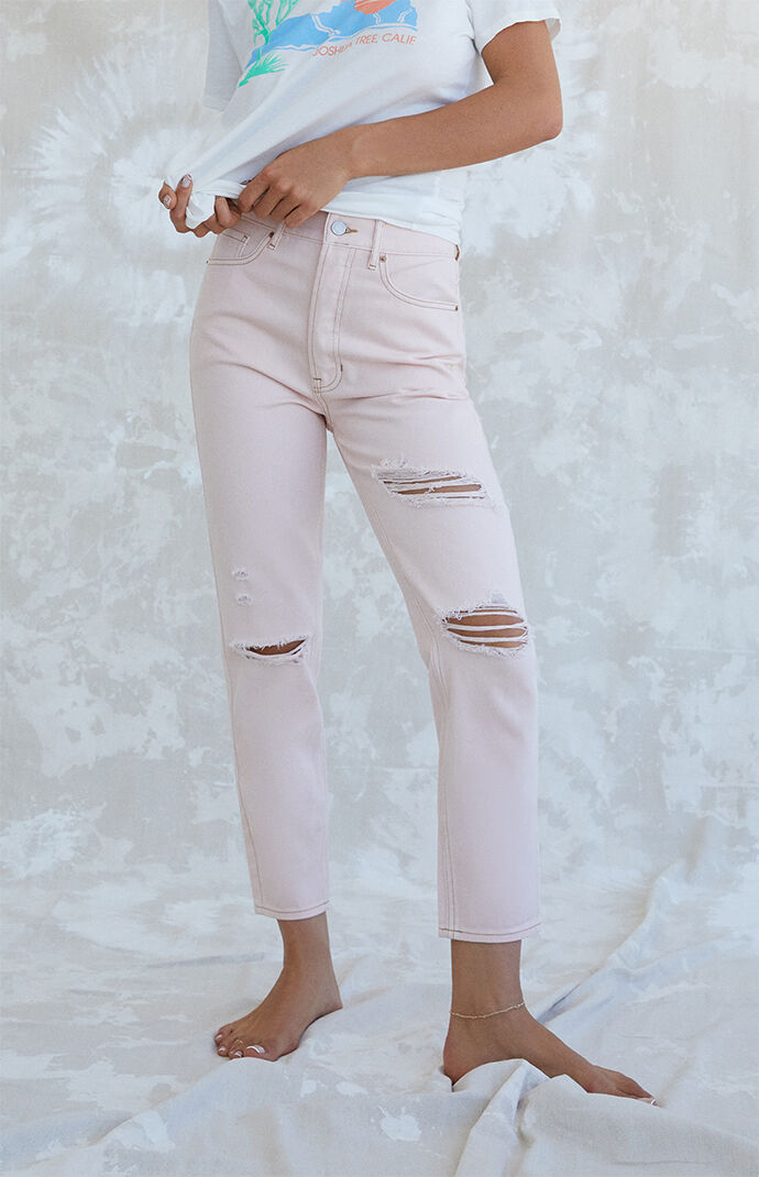 Pink Ultra High Waisted Slim Fit Jeans