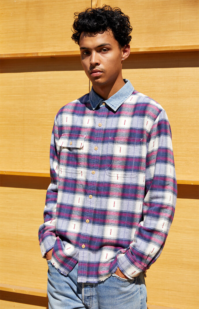 denim collar flannel