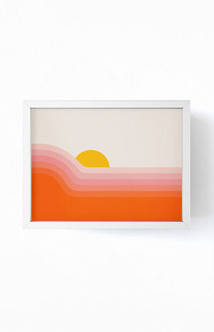 Pink Sun Walnut Framed Mini Art Print image number 1