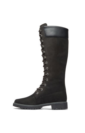 Women's Black Premium 14inch Lace-Up Waterproof Boots image number 6