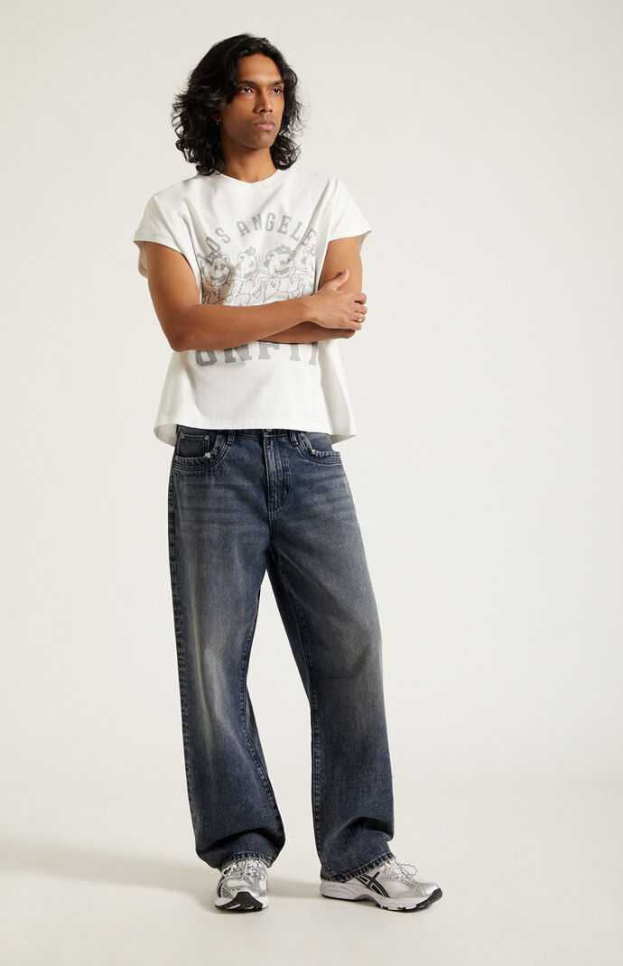 Pacsun Dylan Baggy Jeans Dark Washed Blue