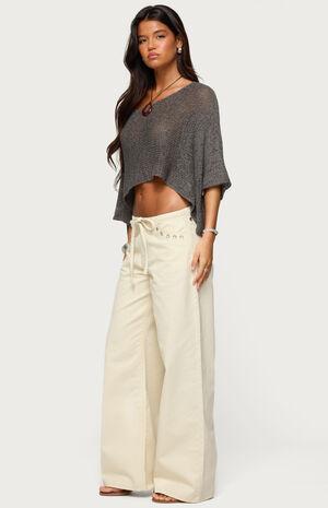 Laline Oversized Knit Crop Top image number 4