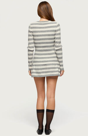 Caisyn Striped Ribbed Knit Mini Dress image number 3