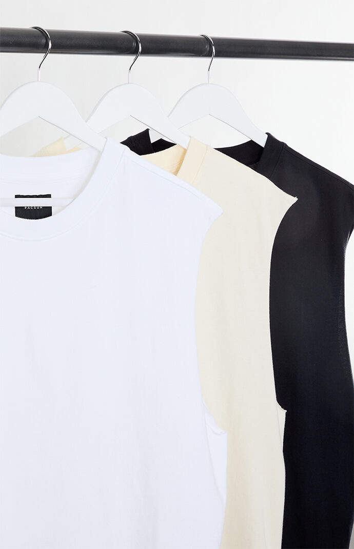 Pacsun 3 Pack Cut Off Muscle T-Shirts