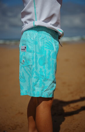 Kids Bacalar Blue 5.5" Swim Trunks image number 4